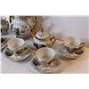 Image 2 : Matching Tea Pot w/Creamer & Sugar (6) Tea Cups w/Saucers