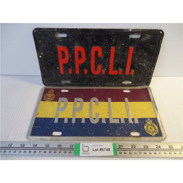 (2) Princess Patricia's Canadian Light Infantry Plates