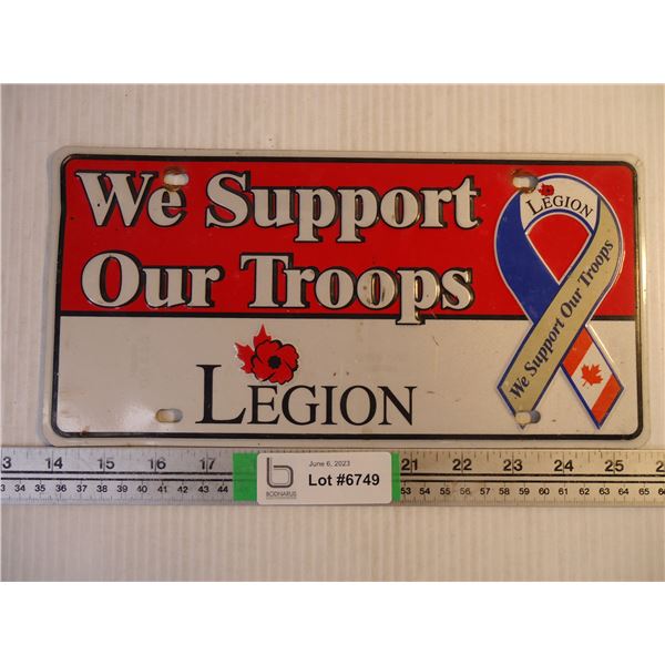 We Support Our Troops-Legion Plate