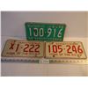 Image 1 : (2) 1973 Saskatchewan License Plates and (1) 1965 Sask. License Plate