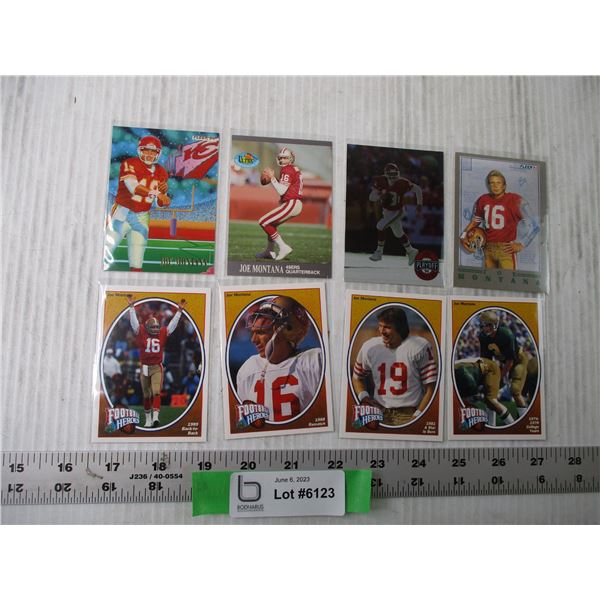 (8) Joe Montana NFL Trading Cards