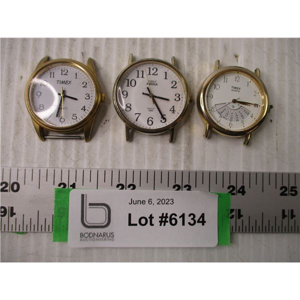 (3) Timex Quartz w/o Bands (Running)