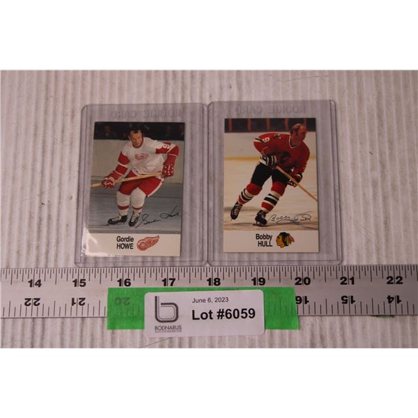 (2) NHL Hockey Gordie Howe and Hall Cards