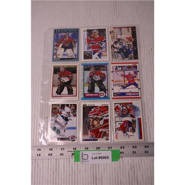 (9) Vintage Patrick Roy NHL Trading Cards