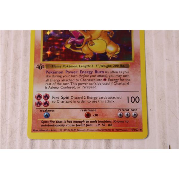 Base Set First Edition Charizard Pokmon Trading Card - Bodnarus Auctioneering Base Set First Edition Charizard Pokmon Trading Card - Bodnarus Auctioneering