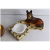 Image 2 : Dog Bowl+(2) Dog Figurines