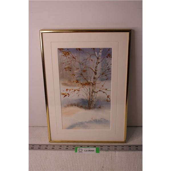 Framed Watercolour of Nature Scene - 11" x 16"