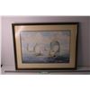 Image 2 : Framed Watercolour of Ocean Scene and Boats - 19" x 25"