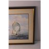 Image 3 : Framed Watercolour of Ocean Scene and Boats - 19" x 25"