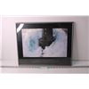 Image 1 : Framed Print of a Lighthouse and Ocean Scene - 16" x 20"