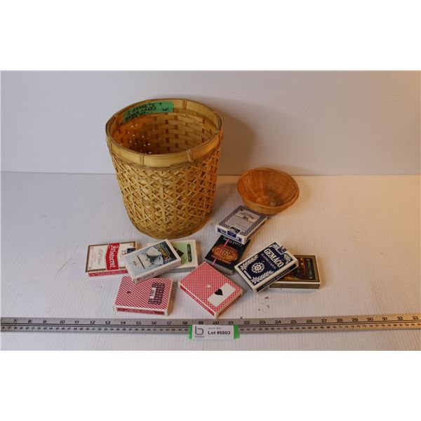 (2) Baskets & Playing Cards