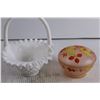 Image 2 : Porcelain Basket + Candy Dish Bowl with Lid