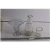 Image 1 : Glass Milk Bottle + Cup + Flower Holder