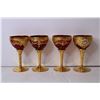 Image 4 : (8) Cranberry Bohemian Stemmed Glasses