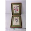 Image 1 : (2) Framed Floral Prints - 10" x 14"
