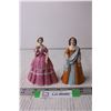 Image 1 : (2) 1983 Belles of the Masquerade Figurines by Franklin Porcelain (Margaret and Helen)