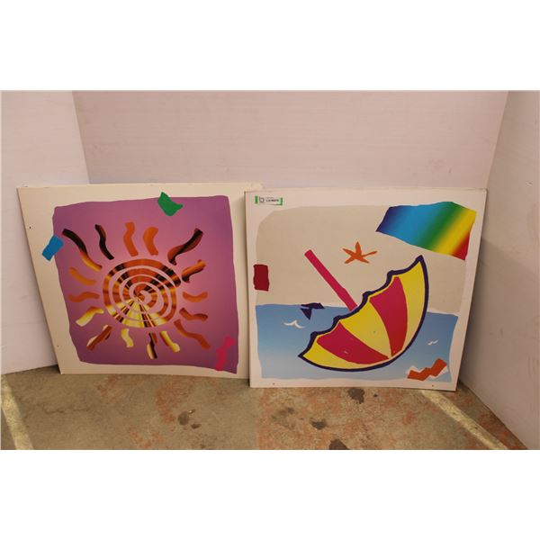 *(10) Cardboard Decorative Pictures - 28  x 28 