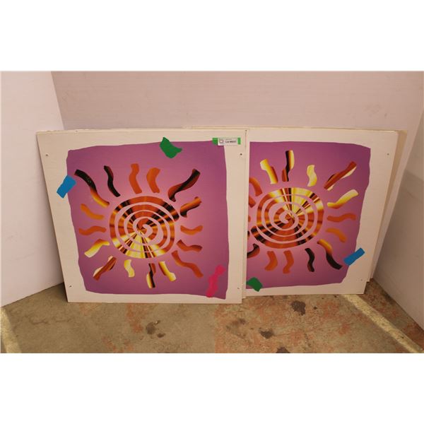 *(10) Cardboard Decorative Pictures - 28" x 28"