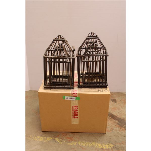 *(4) Wooden Bird Cages