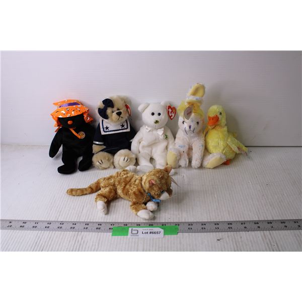 (6) Assorted Beanie Babies