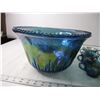 Image 3 : Punch Bowl 13 Cups Colored Glass