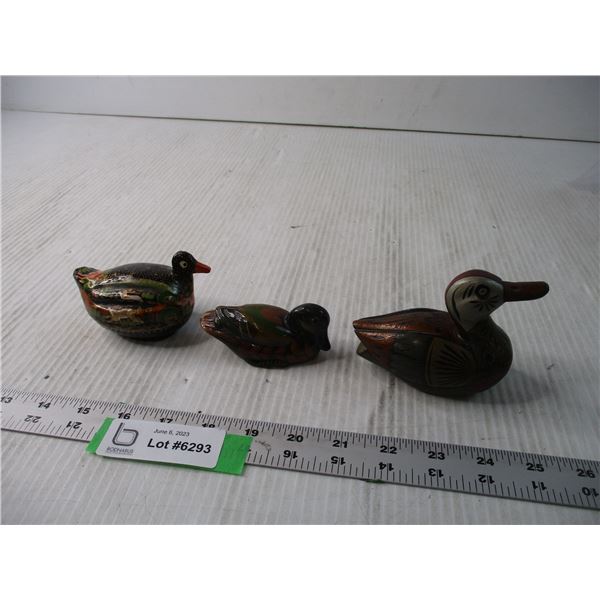 (3) Wooden Ducks