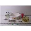 Image 1 : Salt and Pepper Shakers, Casserole Dish and Misc.