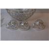 Image 2 : Iridescence Punch Bowl w/8 Iridescence Glasses - Cup Hooks - Laddle
