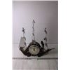 Image 1 : Vintage Wood and Metal Ship Light and Clock