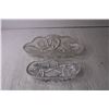 Image 2 : (2) Carved Crystal Trinket Dishes