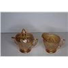 Image 2 : Iris and Herring Bone Depression Glass Cream and Sugar Set