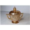 Image 3 : Iris and Herring Bone Depression Glass Cream and Sugar Set