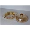 Image 3 : (2) Floral Gold Depression Butter Dishes w/ 1 Lid