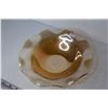 Image 2 : Floral Gold Depression Glass Ruffle Bowl (9.5")