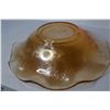 Image 3 : Floral Gold Depression Glass Ruffle Bowl (9.5")