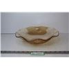 Image 1 : Floral Gold Depression Glass Ruffle Bowl (11.5")