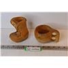 Image 1 : Carved Wooden Boot & Cup