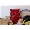 Image 2 : Metal Lids - Ceramic Owl - Badminton Rackets - Safety Wheels - Wood Cut-Outs - Misc. Items