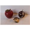 Image 2 : Marble Apples - Carved Wooden Items - Shell Bobble Head Turtle