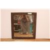 Image 2 : *Antique Wooden Framed Mirror - 21 1/2" x 23 1/2"