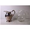 Image 2 : Glass and Silver Plated Pitchers