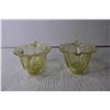 Image 2 : Yellow Depression Glass Creamer and Sugar