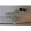 Image 1 : Glass Bowl w/Lid - salt & Pepper Jars - (3) Glass Container