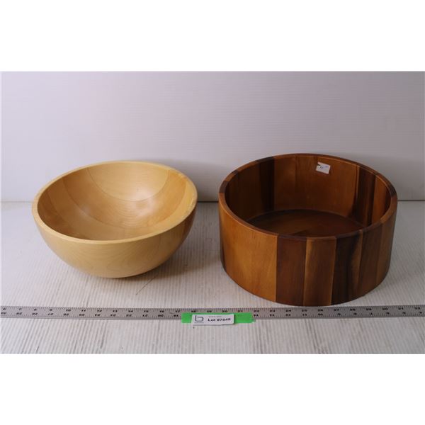 (2) Wooden Bowls