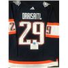 Image 1 : LEON DRAISAITL SIGNED EDMONTON OILERS ADIDAS PRO REVERSE RETRO JERSEY (FANATICS COA)