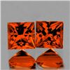 Image 1 : Natural Princess Cut AAA Orange Sapphire Pair - FL