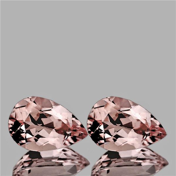 Natural Peach Pink Morganite Pair [Flawless-VVS]