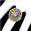 Image 1 : Natural Peridot  Amethyst Citrine Sapphire Ring