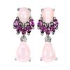 Image 1 : Natural Ethiopian Pink Opal & Rhodolite Garnet Earrings