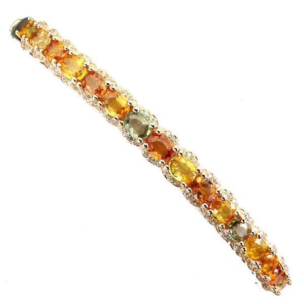 Natural Fancy Color Oval Sapphire Bangle